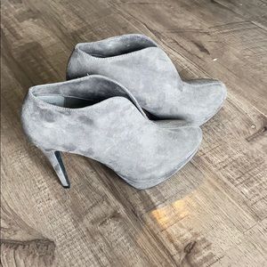 Grey suede booties